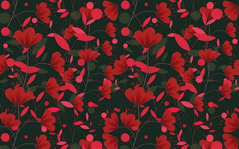 Red Flower Pattern, pattern, flowers, red, vector, HD wallpaper | Peakpx