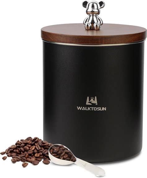 Amazon.com: Walktosun Coffee Canisters Airtight Food Storage Container with Wooden Lid Seal ...