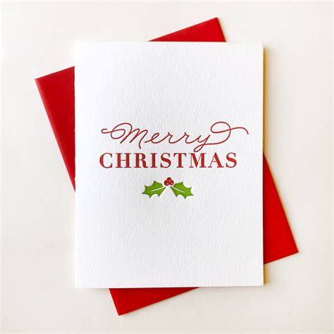 Letterpress Christmas Card Letterpress Holiday Cards Merry - Etsy