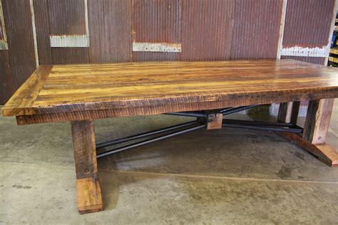 Custom Made Large Barnwood Trestle Table | Wooden kitchen table, Large ...