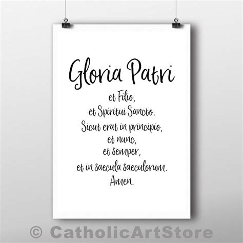 Gloria Patri Latin Prayer Printable Print-at-Home Catholic | Etsy | Printable prayers, Catholic ...