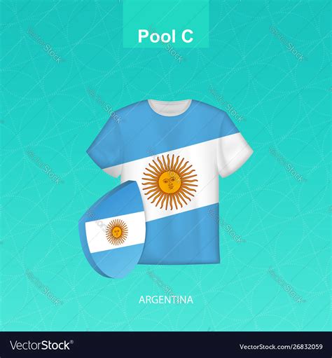 Rugby jersey argentina team with flag Royalty Free Vector