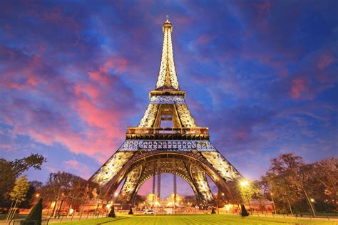 Download Sunset Paris Man Made Eiffel Tower HD Wallpaper