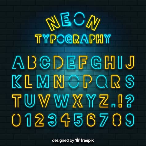 Free Vector | Colorful neon alphabet