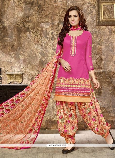 Buy Mod Cotton Embroidered Work Punjabi Suit | Punjabi Patiala Suits