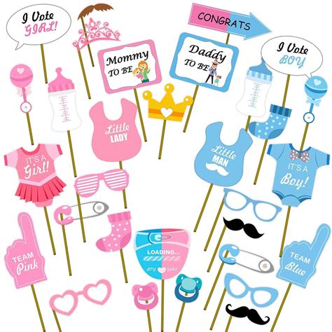 Buy Party PropzParty Propz Baby Shower Props - 29 Pcs, Baby Shower Decoration Items | Mom to Be ...