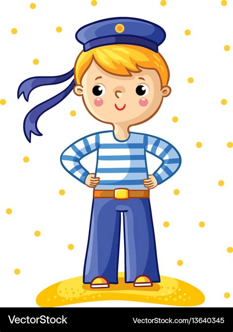 Young sailor cartoon character Royalty Free Vector Image