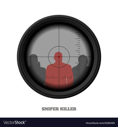 Sniper rifle scope military weapon view Royalty Free Vector