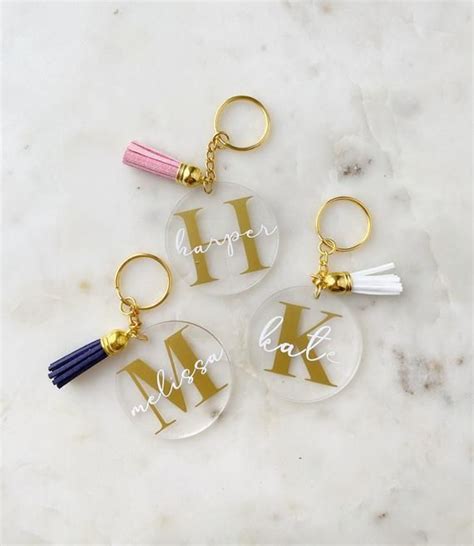 Personalized Acrylic Keychain Personalized Initial Keychain | Etsy in 2021 | Monogram keychain ...