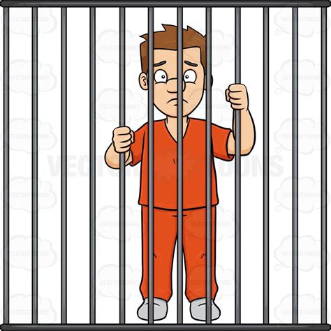 A scared man behind bars | Cartoon clip art, Bear coloring pages, Behind bars