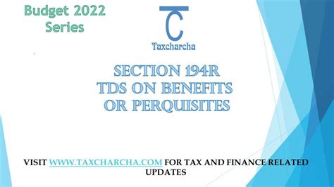 Section 194R – TDS on benefits or perquisite of business or profession - Taxcharcha