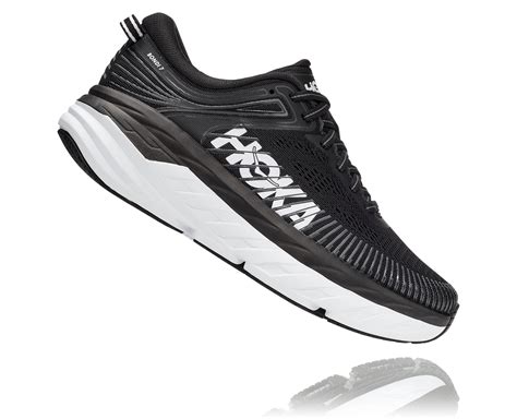 Hoka Womens Bondi 7- Black/White- WIDE Width | Cleary's Shoes & Boots