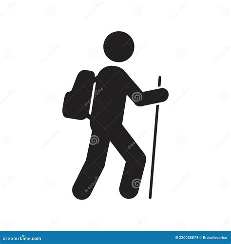 Hiking icon stock vector. Illustration of adventure - 220028874