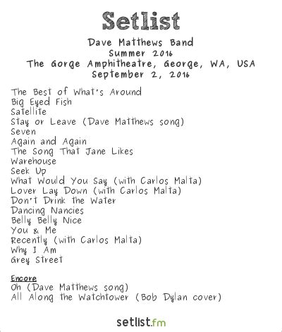 Dave Matthews Band Welcomes Carlos Malta For Exciting Gorge Opener ...