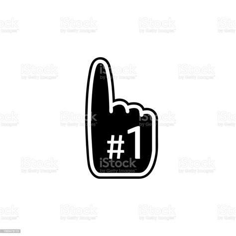 Fan Foam Finger Silhouette Icon Stock Illustration - Download Image Now ...