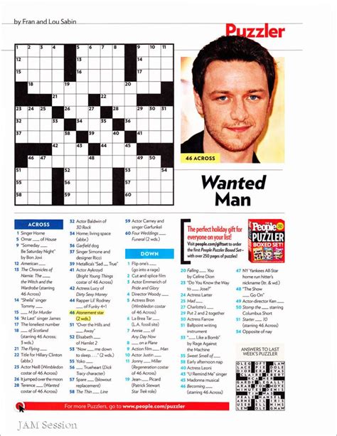 People Magazine Crossword Puzzles To Print | Crossword Puzzles