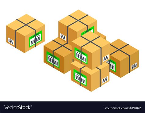 Cardboard packaging boxes parcels packaged goods Vector Image