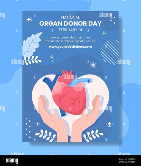 World Organ Donation Day Poster Flat Cartoon Hand Drawn Background Templates Illustration Stock ...