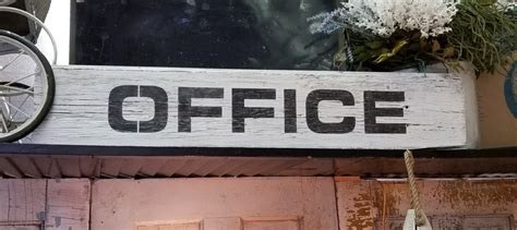 Office Sign on Reclaimed Wood