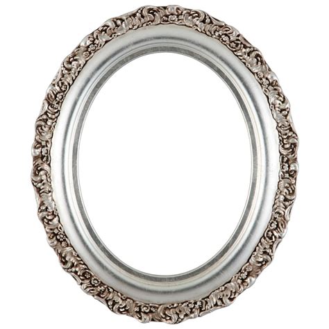 Oval Frame in Silver Leaf Finish with Brown Antique | Antique Silver ...