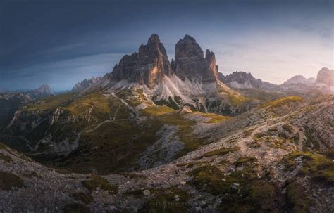 Tre Cime Di Lavaredo Dolomites Sunrise Panorama - Michael Shainblum Photography