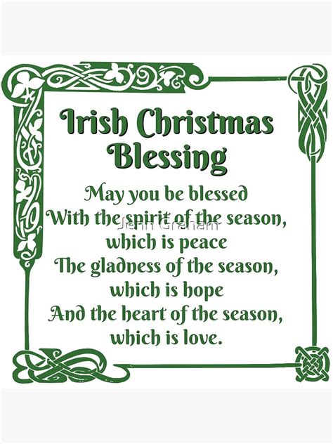 "Irish Christmas Blessing" Poster for Sale by Jenn Graham | Redbubble