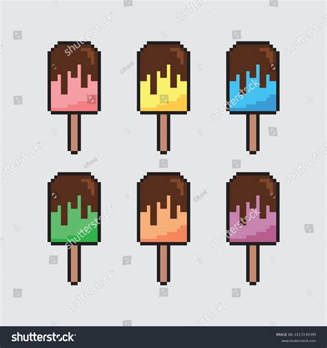 Pixel Art Ice Cream Set Colorful Stock Vector (Royalty Free) 2217230395 ...