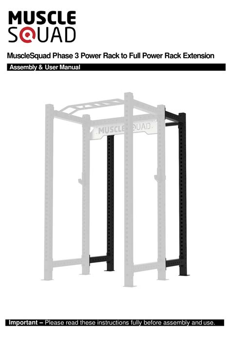 MUSCLESQUAD 3 POWER RACK ASSEMBLY & USER MANUAL Pdf Download | ManualsLib