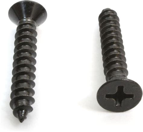 #6 x 3/4″ Black Screws, Xylan Coated Stainless Flat Head Phillips Wood ...