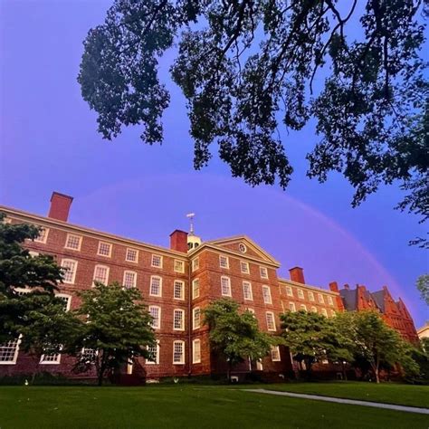 Brown University Campus with Rainbow in the Sky