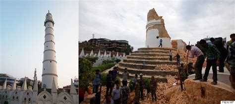 Before And After Photos Show Devastating Effect Of Quake On Nepal's Landmarks | HuffPost