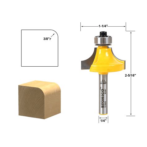 Edging :: Round Over :: Round Over Edging Router Bit - 3/8" Radius - 1/ ...