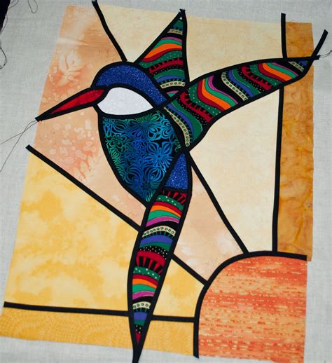 First attempt at stain glass applique | Quilting designs, Quilt ...