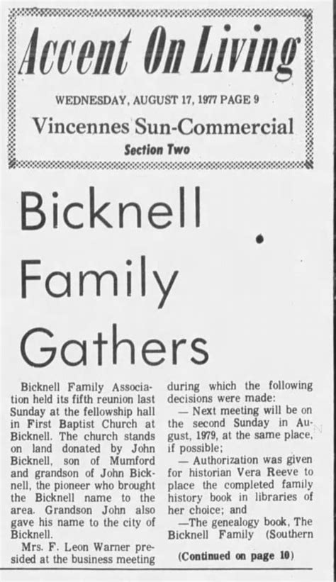 Bicknell Family Reunion 1977 – The Bicknell Family