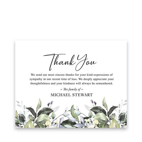 Funeral Thank You Cards Printed With Your Custom Message to send to ...