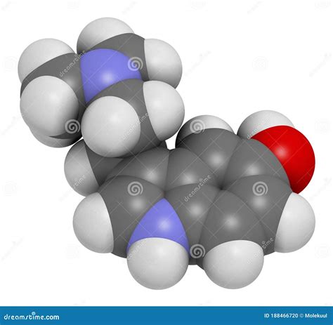 Bufotenin Molecule. Tryptamine Present in Several Psychedelic Toads. 3D Rendering Stock ...