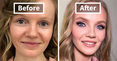 35 Women Before And After Their Makeup Transformations By Maria Kalashnikova | Bored Panda