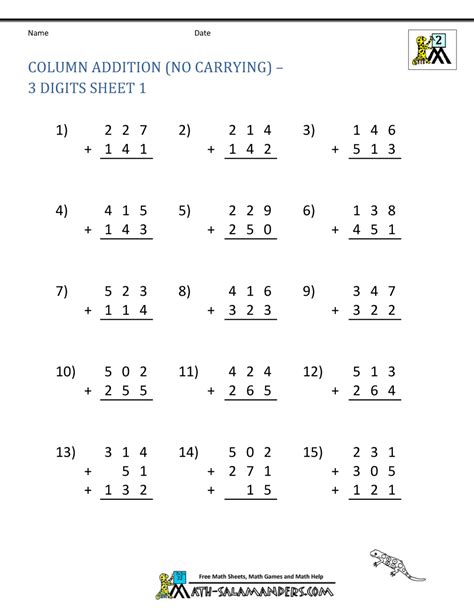 Second Grade Addition Worksheets