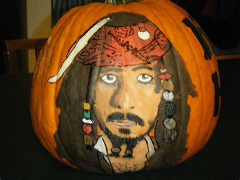 Capt. Jack Sparrow! | Painted pumpkins, Pumpkin carving, Carving