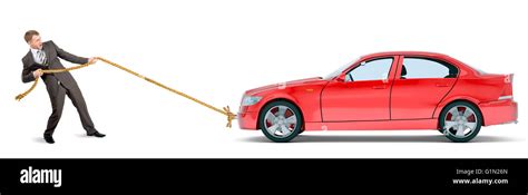 Man pulling car rope hi-res stock photography and images - Alamy