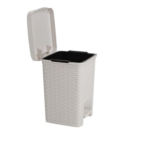 Mind Reader Ivory Plastic Square Wastebasket, 1.58 Gallon Capacity ...