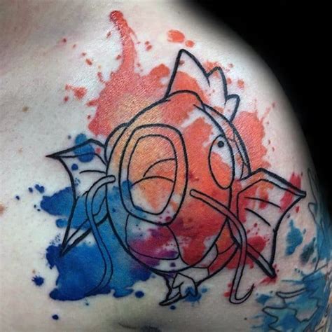 30 Magikarp Tattoo Designs For Men - Pokemon Fish Ideas