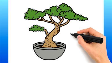 Bonsai Tree Drawing Step By Step : Bonsai Tree Draw Drawing Step ...