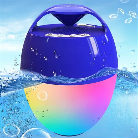 Portable Bluetooth Pool Speaker,Hot Tub Speaker with Colorful Lights ...