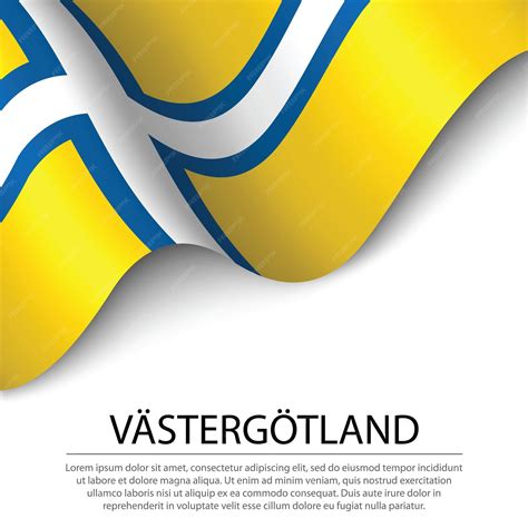 Premium Vector | Waving flag of vastergotland is a province of sweden ...