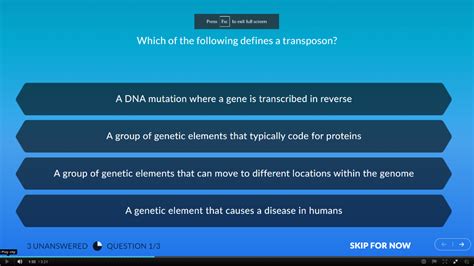 Solved Which of the following defines a transposon? A DNA | Chegg.com