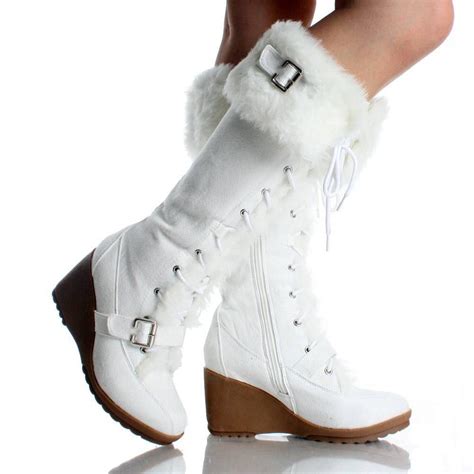 White Fur Lined Snow Boots - Online Boots