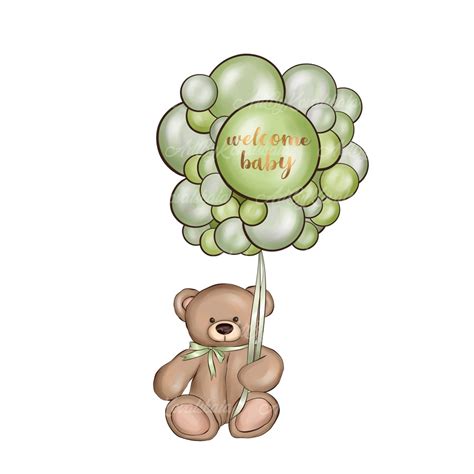 Teddy Bear Clipart Cute Teddy Bear PNG Baby Shower Clipart - Etsy