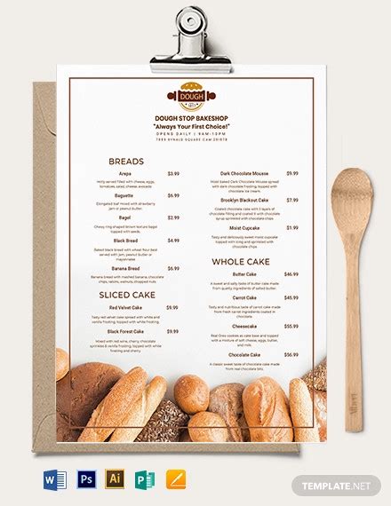 Bakery Menu - 22+ Examples, Illustrator, Word, Pages, Photoshop, Publisher, How to Produce