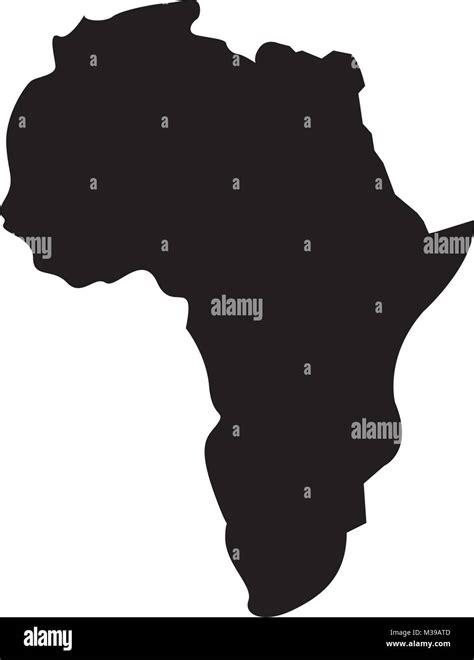 Carte de l'Afrique continent silhouette sur un fond blanc Image Vectorielle Stock - Alamy